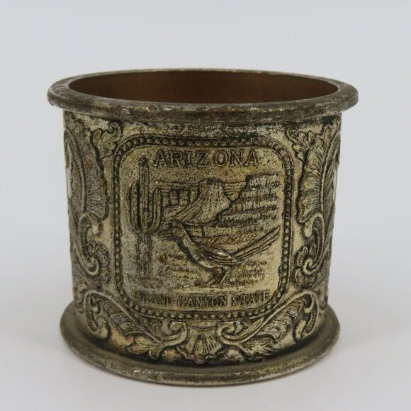 VTG Arizona Silver Tone Metal Shot Glass Souvenir Cup AZ State Travel Retro - Picture 9 of 9